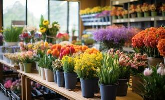 ai gegenereerd de bloemen en planten zullen worden klaar voor uitverkoop in voorjaar foto