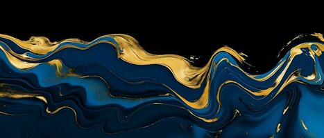 ai gegenereerd blauw marmeren en goud abstract achtergrond vector. het marmeren behang ontwerp met natuurlijk luxe stijl wervelingen van marmeren en goud poeder. foto