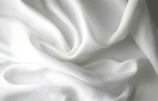 ai gegenereerd wit zijde structuur luxueus satijn voor abstract achtergrond. mooi wit kleding stof foto