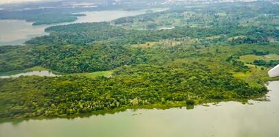 antenne visie van de rivier- in de riau eilanden foto