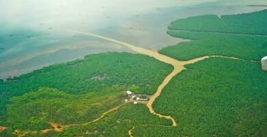 antenne visie van de rivier- in de riau eilanden foto