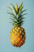 ai gegenereerd een ananas Aan geïsoleerd licht blauw achtergrond foto