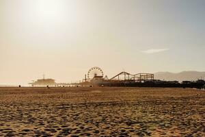 de kerstman monica pier Aan een zonnig dag foto