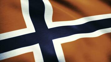 naadloos loopbaar vlag van Noorwegen. vlag van Noorwegen golvend in de wind - zeer gedetailleerd kleding stof structuur - naadloos looping foto