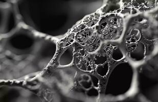 ai gegenereerd zwart, wit en grijs, mos, polair structuur, weergegeven in bioscoop4d, ingewikkeld, medisch in beeld brengen foto