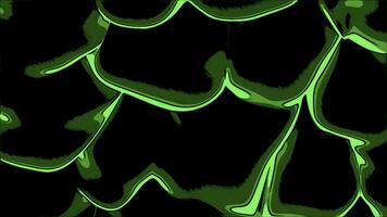 zwart achtergrond met neon strepen. ontwerp. groen en wit drijvend strepen gemaakt in tekenfilm abstractie dat zenuwtrekking. foto