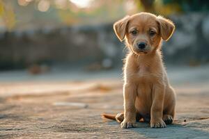 ai gegenereerd fotografie van een schattig hond, nationaal puppy dag concept foto