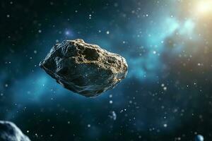 ai gegenereerd asteroïde in de ruimte foto