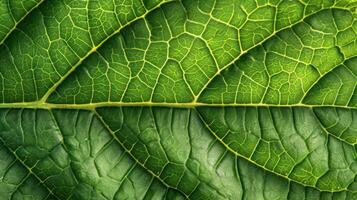 ai gegenereerd generatief ai, macro structuur van groen blad aderen, groen gebladerte textuur, ecologie achtergrond foto