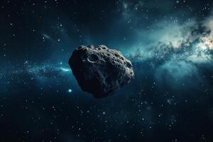 ai gegenereerd asteroïde in de ruimte foto