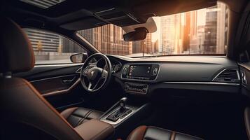 ai gegenereerd leeg auto interieur visie foto