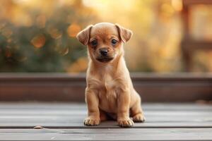 ai gegenereerd fotografie van een schattig hond, nationaal puppy dag concept foto