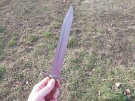 toerist mes varken splitser voor bescherming foto