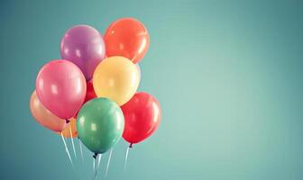ai gegenereerd veelkleurig ballonnen voor verjaardag en bruiloft partijen foto