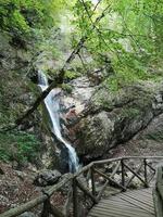 waterleliewaterval in het nationale park camosciara van abruzzo foto