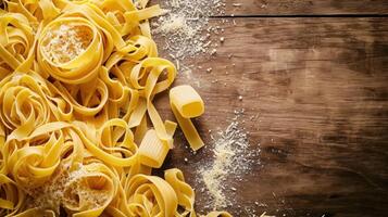 ai gegenereerd Italiaans pasta advertentie achtergrond met kopiëren ruimte foto