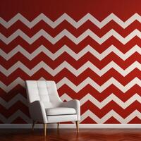 ai gegenereerd een chevron patroon behang met rood en wit ontwerpen, foto