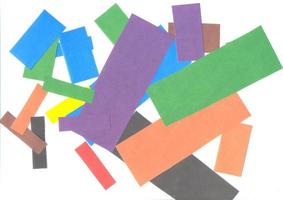 papieren applicatie gesneden uit gekleurd met een schaar foto