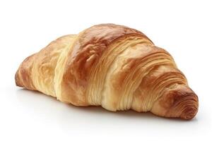 ai gegenereerd croissant geïsoleerd Aan wit achtergrond. ai gegenereerd foto