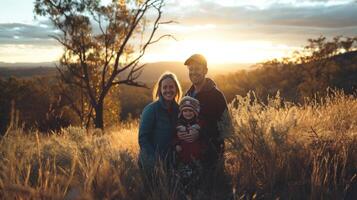 ai gegenereerd familie glimlachen voor familie glimlacht foto