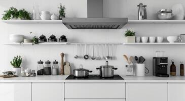 ai gegenereerd modern keuken Koken foto