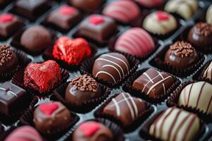 ai gegenereerd valentijnsdag dag chocolaatjes foto