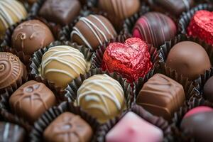 ai gegenereerd valentijnsdag dag chocolaatjes foto