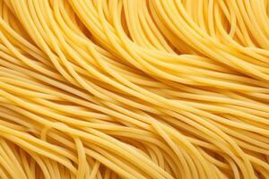 ai gegenereerd rauw spaghetti pasta net zo achtergrond, top visie foto