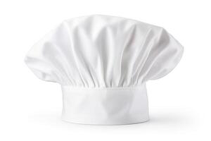 ai gegenereerd geïsoleerd wit chef-kok hoed Aan wit achtergrond foto