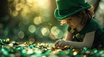 ai gegenereerd kinderen zullen hebben de tijd van hun leven Bij st patricks dag foto