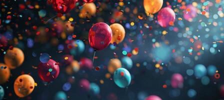 ai gegenereerd kleurrijk levendig ballonnen achtergrond foto