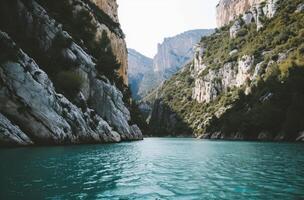 ai gegenereerd de canyons van de water in de voorgrond. foto