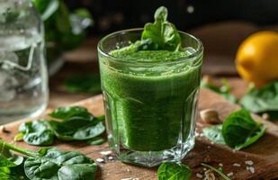 ai gegenereerd groen smoothie door paul nicholson foto