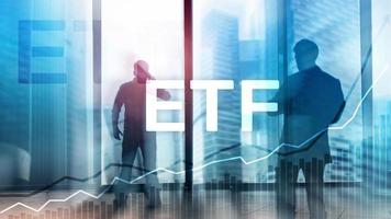 etf - exchange traded fund financiële en handelstool. bedrijfs- en investeringsconcept.