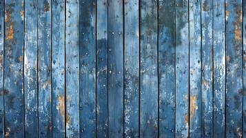 ai gegenereerd een groot blauw gesleept houten plank achtergrond. verticaal houten planken. hoog kwaliteit. ai generatief foto