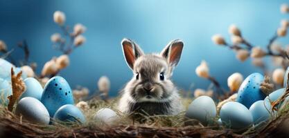 ai gegenereerd konijn binnen Pasen Pasen achtergronden, foto