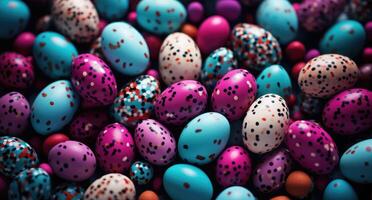 ai gegenereerd kleurrijk Pasen eieren foto