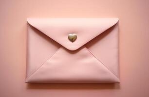 ai gegenereerd roze envelop Aan Valentijnsdag dag, foto