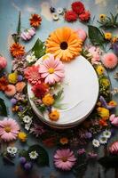 ai gegenereerd bloeiend genot voorjaar taart banier schoonheid foto