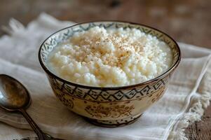 ai gegenereerd culinaire erfgoed elegant Portugees toetje gevangen genomen in folk-geïnspireerd pracht foto