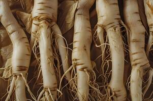 ai gegenereerd verjongen met elegantie ginseng promotionele banier voor welzijn foto