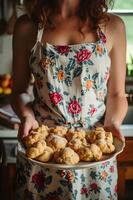 ai gegenereerd eigengemaakt geluk knus Klokhuis desserts in kookboek heerlijkheid foto