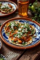 ai gegenereerd vers feest een kleurrijk Mexicaans recept met stoutmoedig smaken foto