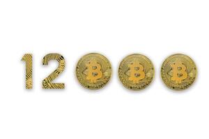 12000 bitcoin uitwisseling tarief, geïsoleerd. crypto valuta stijl voor ontwerp. foto