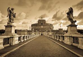 Rome oud ansichtkaart - wijnoogst stijl, retro structuur foto