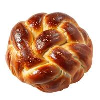 ai gegenereerd geïsoleerd challah Aan wit achtergrond foto