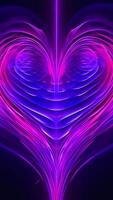 ai generatief hart vorm zwart Purper paars blauw magenta roze abstract achtergrond voor ontwerp neon kleur helling donker licht plek kleurrijk sjabloon glimmend gloeiend glittervalentineromantiek romanti foto