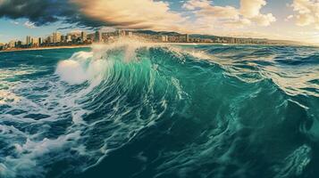 ai generatief bondi strand Sydney Australië vis oog visie foto