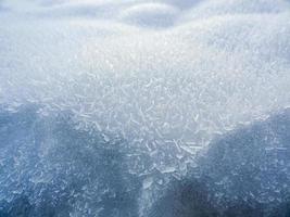 ijskristallen en sneeuwtextuurmacro, noorwegen.