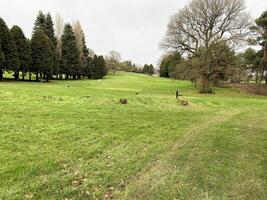 een visie van de shropshire platteland Bij de heuvel vallei in heksenkerk foto